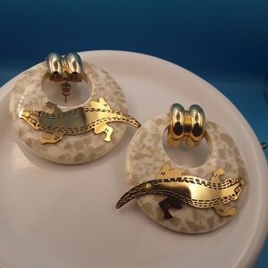 Alligator Whimsical Pierced Earrings
